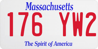 MA license plate 176YW2