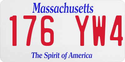 MA license plate 176YW4