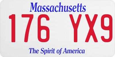 MA license plate 176YX9