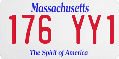 MA license plate 176YY1