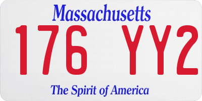 MA license plate 176YY2