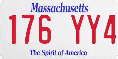 MA license plate 176YY4