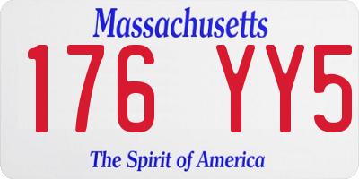 MA license plate 176YY5