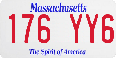 MA license plate 176YY6