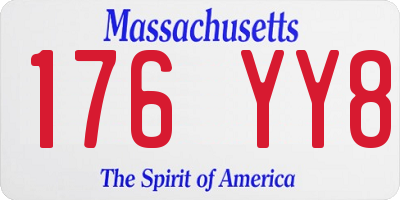 MA license plate 176YY8