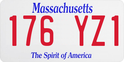 MA license plate 176YZ1