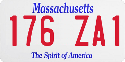 MA license plate 176ZA1