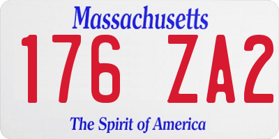 MA license plate 176ZA2