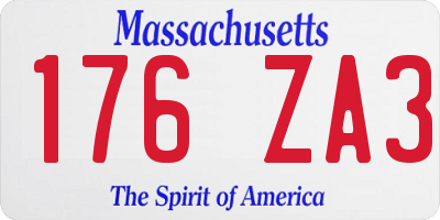 MA license plate 176ZA3