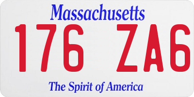 MA license plate 176ZA6
