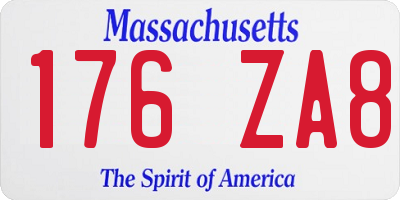 MA license plate 176ZA8