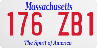 MA license plate 176ZB1