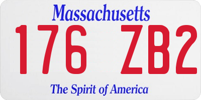 MA license plate 176ZB2