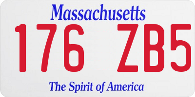MA license plate 176ZB5