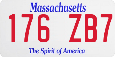 MA license plate 176ZB7