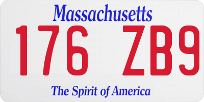 MA license plate 176ZB9