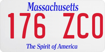 MA license plate 176ZC0