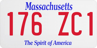 MA license plate 176ZC1