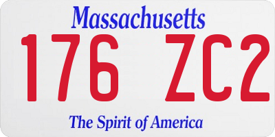 MA license plate 176ZC2