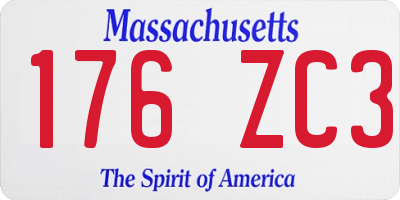 MA license plate 176ZC3