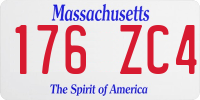 MA license plate 176ZC4