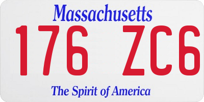 MA license plate 176ZC6