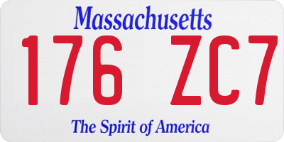 MA license plate 176ZC7