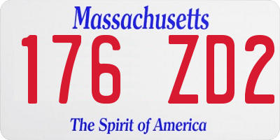 MA license plate 176ZD2