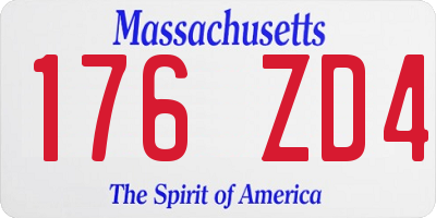 MA license plate 176ZD4