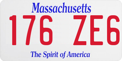 MA license plate 176ZE6