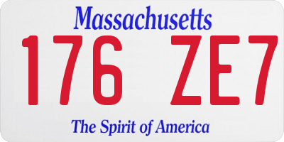 MA license plate 176ZE7