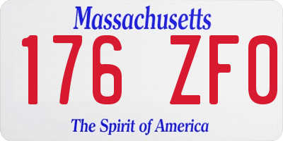 MA license plate 176ZF0