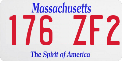 MA license plate 176ZF2