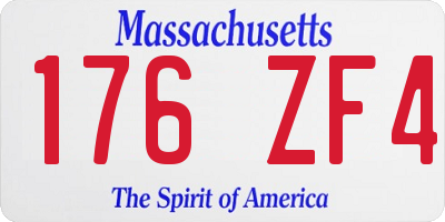 MA license plate 176ZF4