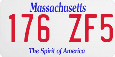 MA license plate 176ZF5