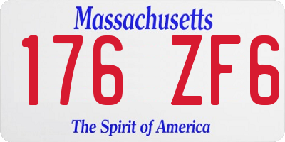 MA license plate 176ZF6