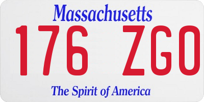 MA license plate 176ZG0