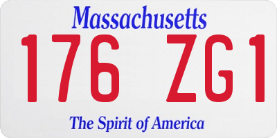 MA license plate 176ZG1