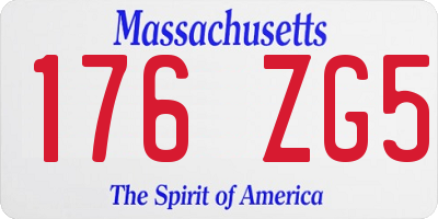 MA license plate 176ZG5