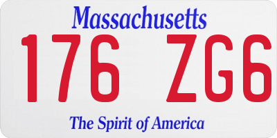 MA license plate 176ZG6