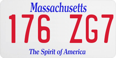 MA license plate 176ZG7