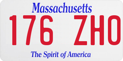 MA license plate 176ZH0