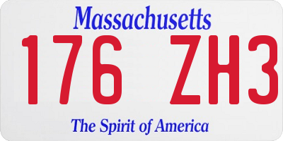 MA license plate 176ZH3