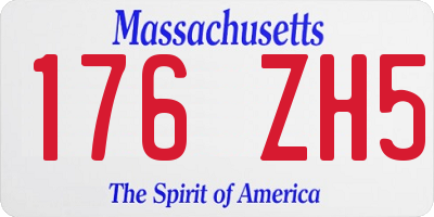 MA license plate 176ZH5