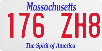 MA license plate 176ZH8
