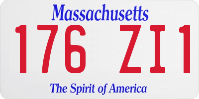 MA license plate 176ZI1