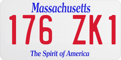 MA license plate 176ZK1