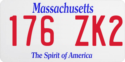 MA license plate 176ZK2