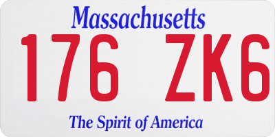 MA license plate 176ZK6