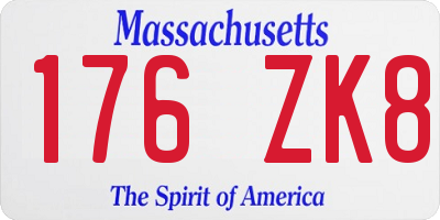 MA license plate 176ZK8